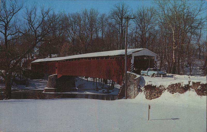 Second Lock Covered Bridge, Snavely Mill Bridge, Snow