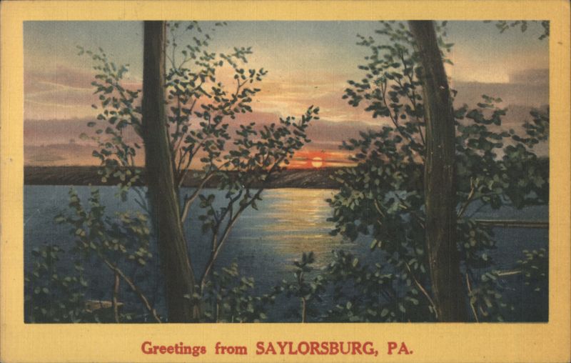 Sunset over Water through Trees, Saylorsburg, PA Pennsylvania
