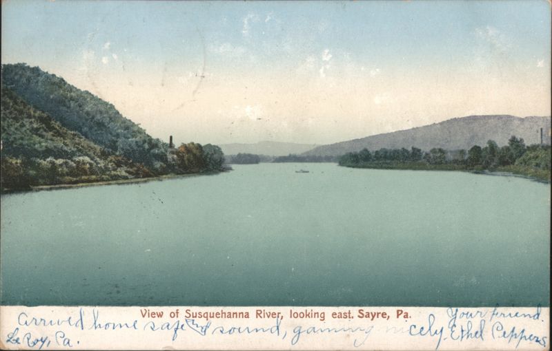 Susquehanna River, looking east, Sayre, PA Pennsylvania