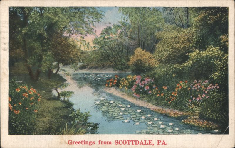 Scenic Stream with Trees and Flowers - Scottdale, PA Pennsylvania