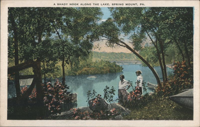 A Shady Nook Along the Lake Spring Mount Pennsylvania