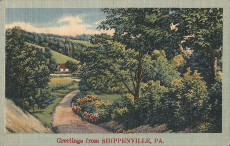 Winding Road Rural Landscape, House, Shippenville, PA Pennsylvania