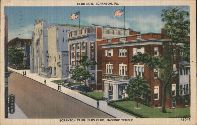 Club Row, Scranton, PA - Elks Club, Masonic Temple