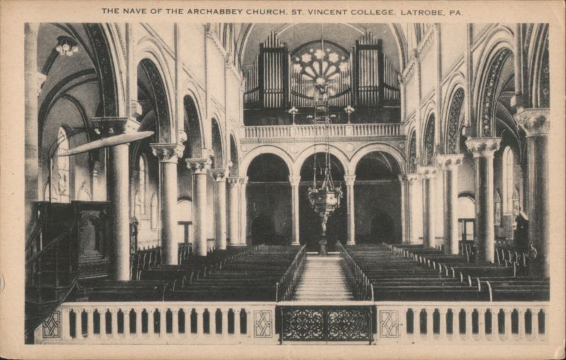 Nave of Archabbey Church, St. Vincent College Latrobe Pennsylvania