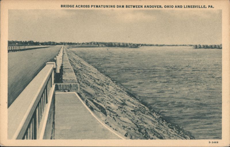 Bridge Across Pymatuning Dam, Andover, OH & Linesville, PA Pennsylvania