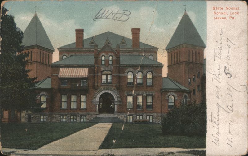State Normal School, Lock Haven, PA - Main Building with Towers Pennsylvania