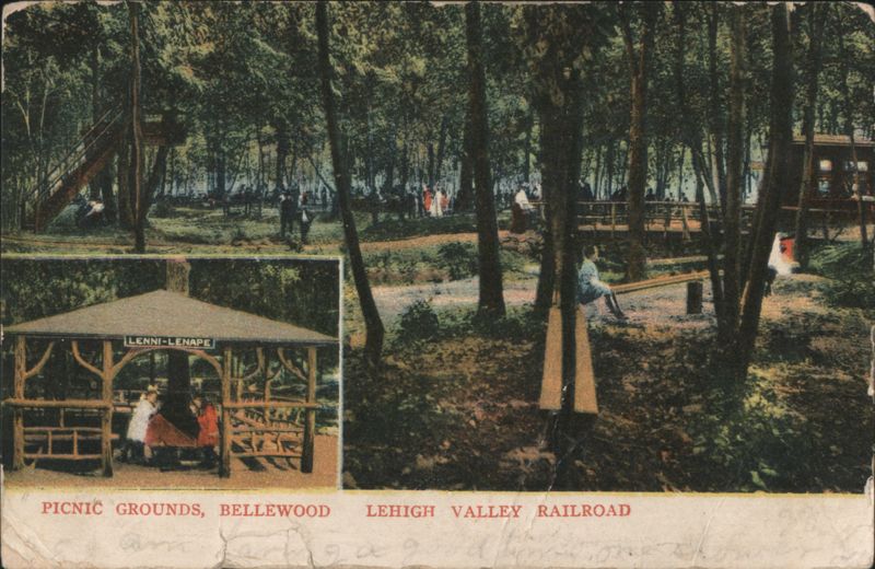 Picnic Grounds, Bellewood, Lehigh Valley Railroad Bellwood Pennsylvania