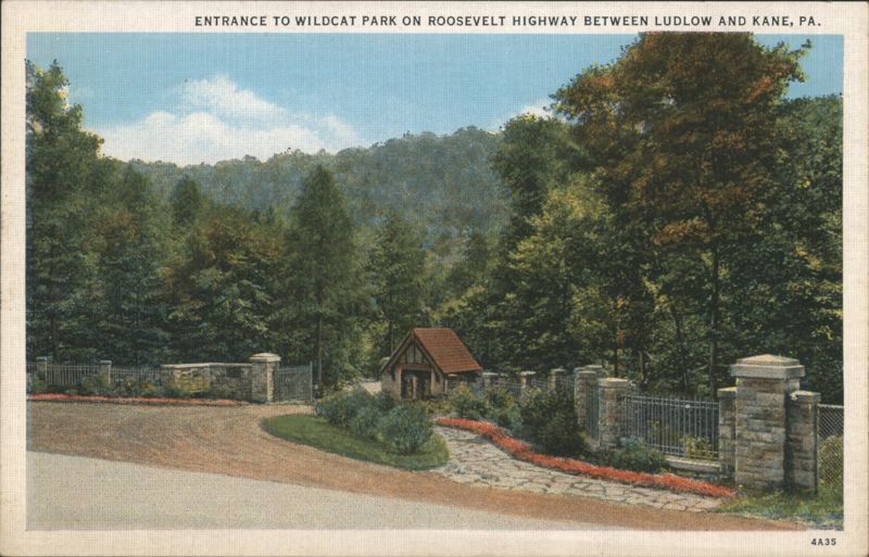 Entrance to Wildcat Park on Roosevelt Highway Pennsylvania