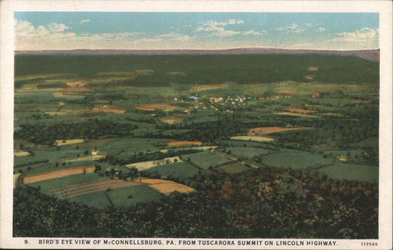 Bird's Eye View of McConnellsburg, PA from Tuscarora Summit Pennsylvania