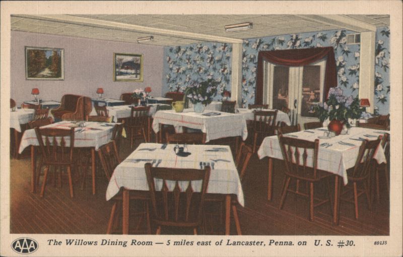 The Willows Dining Room, 5 Miles East of Lancaster, PA