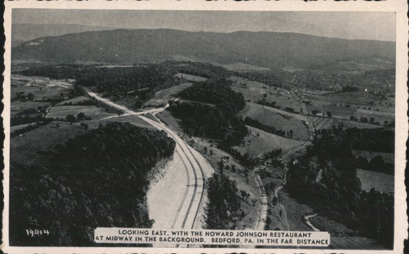 Looking East, Howard Johnson Restaurant at Midway, Bedford, PA Pennsylvania