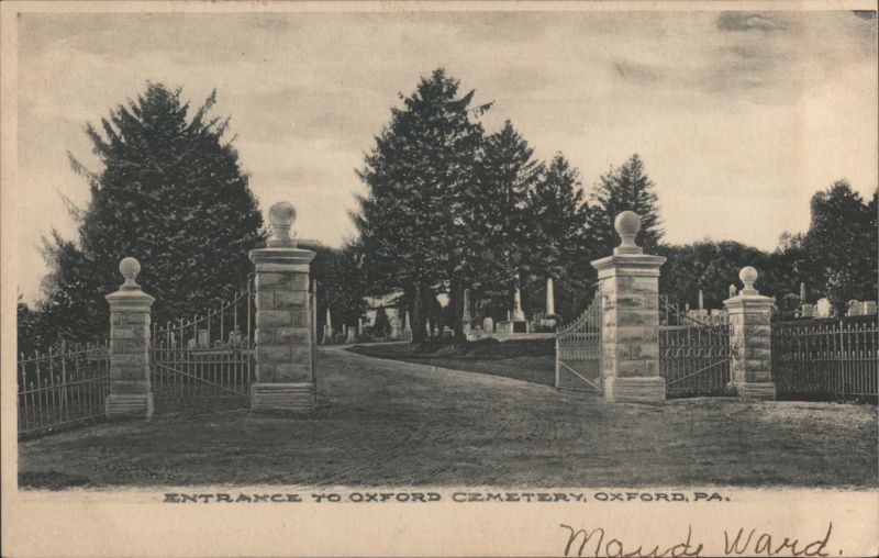 Entrance to Oxford Cemetery, Oxford, PA Pennsylvania
