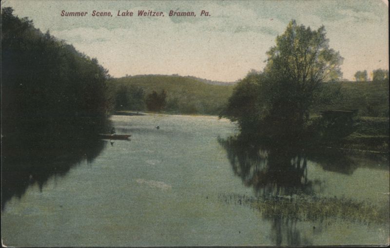 Summer Scene, Lake Weitzer Braman Pennsylvania