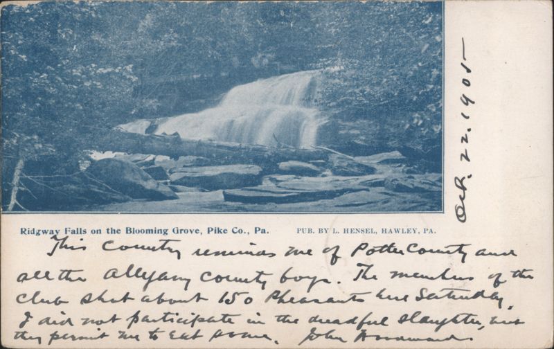 Ridgway Falls on the Blooming Grove Pennsylvania