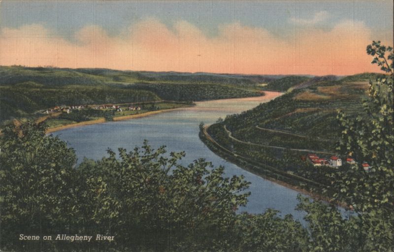 Scenery on Allegheny River above Kittanning, PA Pennsylvania