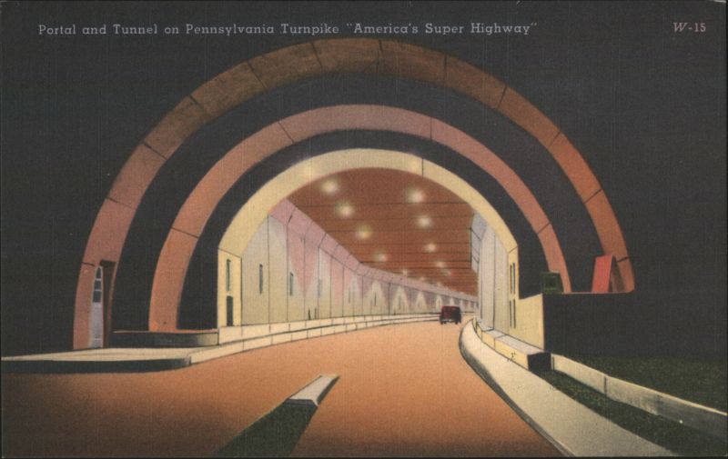 Portal and Tunnel on Pennsylvania Turnpike 'America's Super Highway'