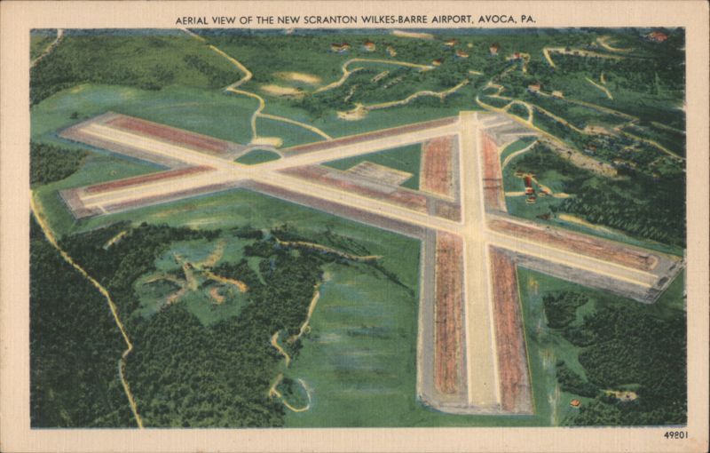 Aerial View of New Scranton Wilkes-Barre Airport Avoca Pennsylvania