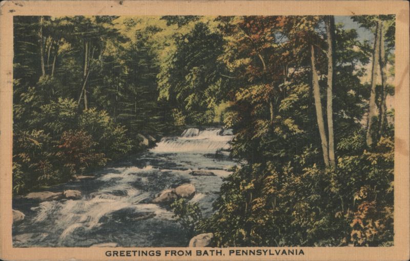 River with Rapids in Forest, Bath, PA Pennsylvania