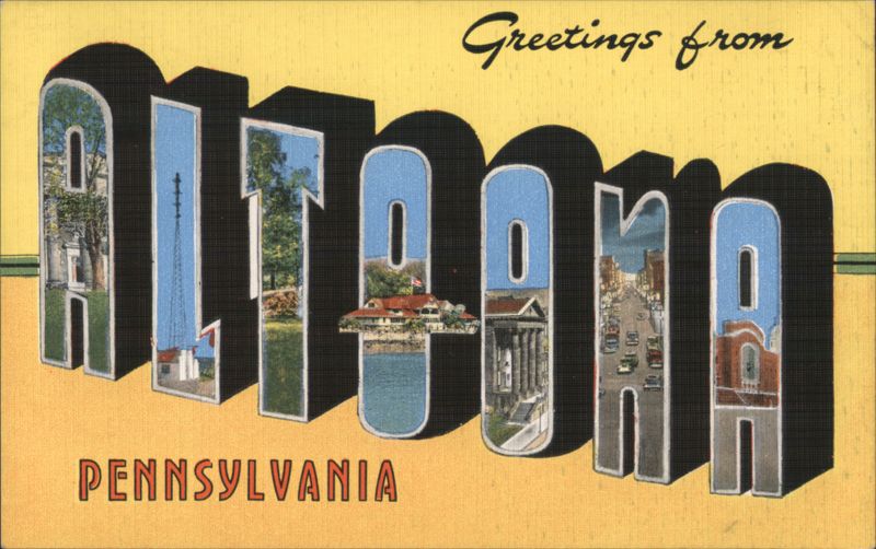 Greetings from Altoona Pennsylvania Large Letter Views