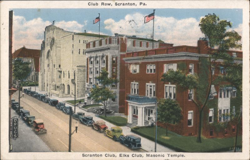 Club Row, Elks Club, Masonic Temple, Scranton, PA