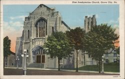 First Presbyterian Church, Grove City, PA Postcard