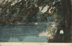Scene on French Creek, Cambridge Springs, PA Postcard