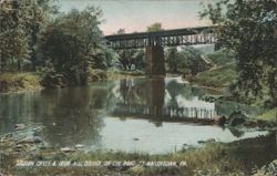 Saucon Creek & Iron Hill Bridge, Hallertown, PA Postcard