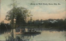 Scene on Wolf Creek, Grove City, PA Postcard