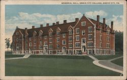 Memorial Hall, Grove City College Postcard