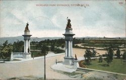 Highland Park Entrance, Pittsburg, PA Postcard
