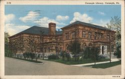 Carnegie Library, Carnegie, PA Postcard