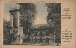 First Presbyterian Church, Carlisle, PA, Oldest Building Postcard