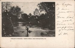 Angler's Paradise, Cooks Creek near Springtown, PA Postcard