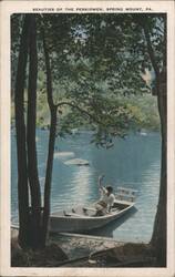Beauties of the Perkiomen, Person in Rowboat Postcard