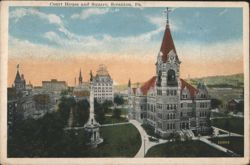 Court House and Square, Scranton, Pa. Postcard