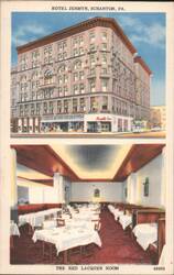 Hotel Jermyn, Red Lacquer Room, Scranton, PA Postcard
