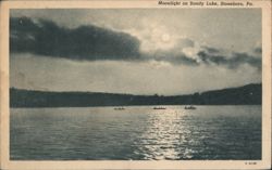 Moonlight on Sandy Lake, Stoneboro, PA Postcard