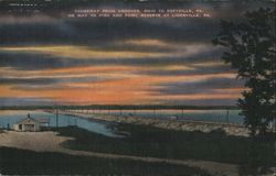 Causeway from Andover, OH to Espyville, PA Postcard