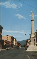 Main Street, Lock Haven, PA - Monument, US 220 & 120 Postcard