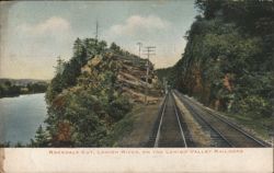 Rockdale Cut, Lehigh River, Lehigh Valley Railroad Postcard
