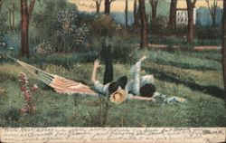Relaxing in a Hammock and on the Grass Postcard