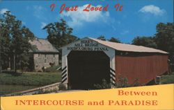 Herr's Mill Bridge Soudersburg PA Between Intercourse & Paradise Postcard