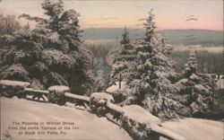 The Poconos in Winter Dress, North Terrace of the Inn Postcard