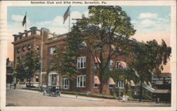 Scranton Club and Elks Home, Scranton, PA Postcard