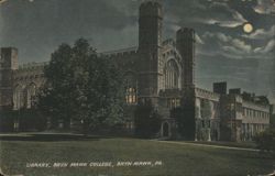 Library, Bryn Mawr College at Night Postcard