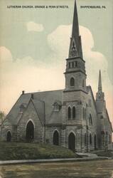 Lutheran Church, Orange & Penn Streets, Shippensburg, PA Postcard