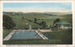 Swimming Pool, Pennsville Park, Between Scottdale and Connellsville, PA Postcard