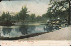 Lake, West Park, Allegheny, PA Postcard