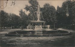 Allegheny Park Fountain, Allegheny, PA Postcard