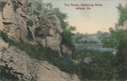 The Rocks, Chemung River, Athens, PA Postcard